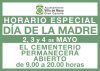 La Villa de Moya amplía el horario de los cementerios por el Día de la Madre