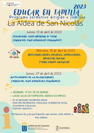 La Aldea: El programa ‘Educar en familia’ aborda cuestiones como la sexualidad, las redes sociales y apuestas online