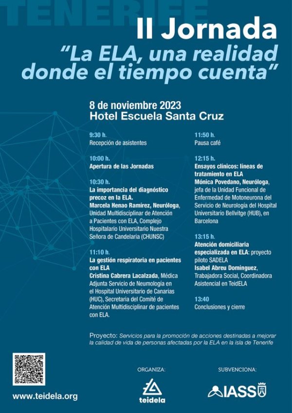 La Asociaci&oacute;n TeidELA celebra en Tenerife las II Jornadas tituladas &ldquo;La ELA, una realidad donde el tiempo cuenta&rdquo;