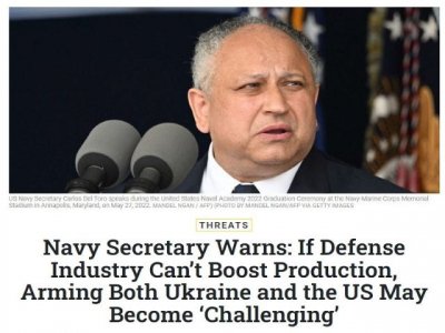 El secretario naval de Biden confirm&oacute; la inminente crisis militar-industrial de EE. UU. por Ucrania