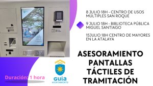 Guía: Nuevas sesiones de asesoramiento personalizado de las pantallas táctiles en San Roque, la Biblioteca Pública y el Centro de Mayores