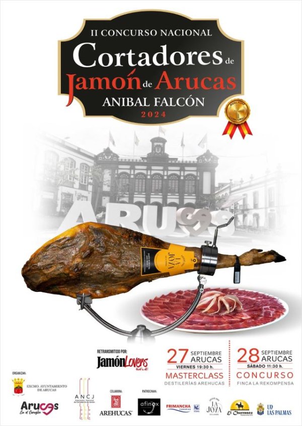 El Ayuntamiento de Arucas organiza una Masterclass de corte de jamón y el Segundo Concurso de Cortadores de Jamón ´Aníbal Falcón´