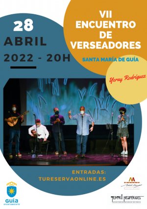 El próximo martes 28 de abril, a las 20:00 horas se celebra el VII Encuentro de Verseadores Ciudad de Guía