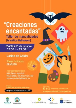 Gáldar: El programa &#039;Educadores de Calle&#039; organiza el martes el taller de manualidades &#039;Creaciones encantadas&#039; por Halloween