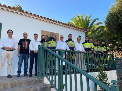 Mariano Zapata visita la base EIRIF de La Gomera y conoce el avance de los trabajos de prevenci&oacute;n contra incendios