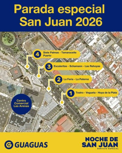 Guaguas Municipales despliega un dispositivo especial de movilidad para la celebración de la Noche de San Juan