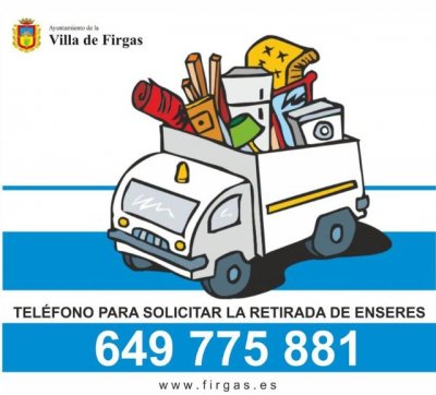 Villa de Firgas: Nuevo n&uacute;mero de tel&eacute;fono para solicitar la retirada de enseres