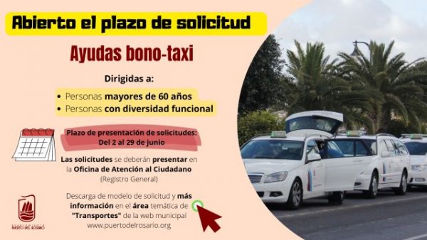 Puerto del Rosario: Abierto el plazo para solicitar las ayudas Bono-Taxi dirigidas a personas mayores de 60 a&ntilde;os