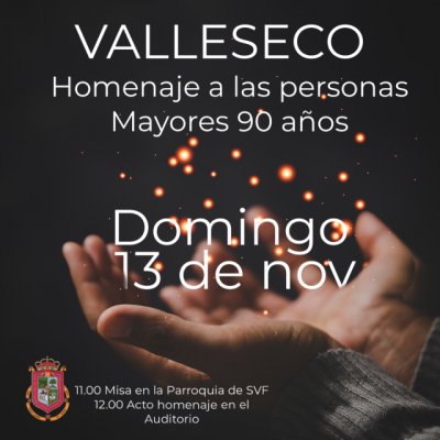 Valleseco realiza el homenaje a la poblaci&oacute;n mayor de 90 a&ntilde;os