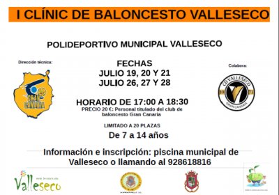 Valleseco oferta el I Clinic de Baloncesto con la colaboraci&oacute;n del Club Baloncesto Gran Canaria