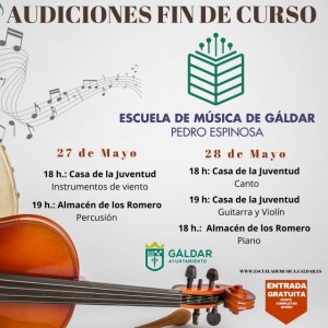 La Escuela Municipal de Música de Gáldar &quot;Pedro Espinosa&quot; comienza el último mes de curso escolar con la celebración de las audiciones de aula