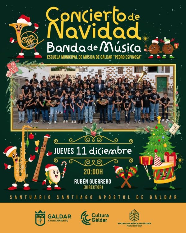 Gáldar: La Banda Infantil de la Escuela Municipal de Música ofrece su ‘Concierto de Navidad’