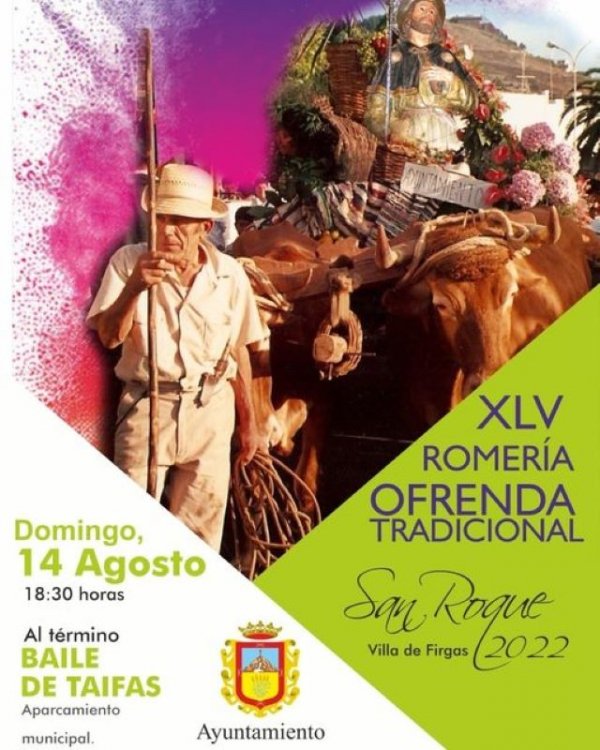 Villa de Firgas: El próximo domingo 14 de agosto, desde las 18:30 hora, tradicional Romería-Ofrenda
