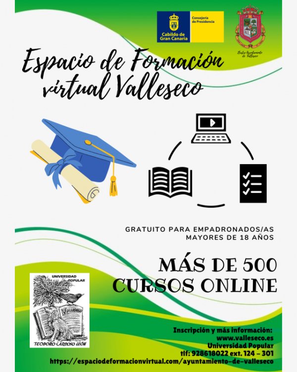 Valleseco lanza un nuevo plan de formación online de la Universidad Popular