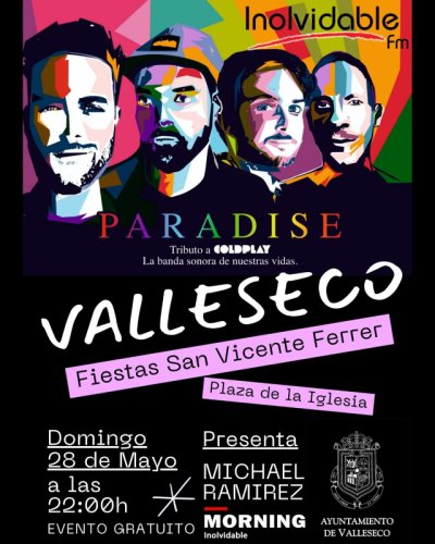 Valleseco tributa a Coldplay con motivo de las Fiestas de San Vicente Ferrer con Inolvidable FM