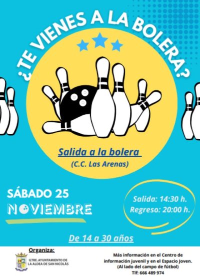 El Ayuntamiento de La Aldea de San Nicol&aacute;s abre el plazo de solicitudes para la actividad &lsquo;&iquest;Te vienes a la bolera?&rsquo;