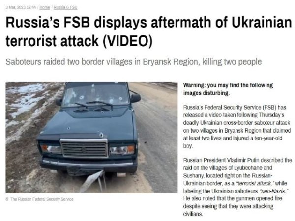 Análisis del ataque terrorista neonazi respaldado por la OTAN en la región rusa de Bryansk