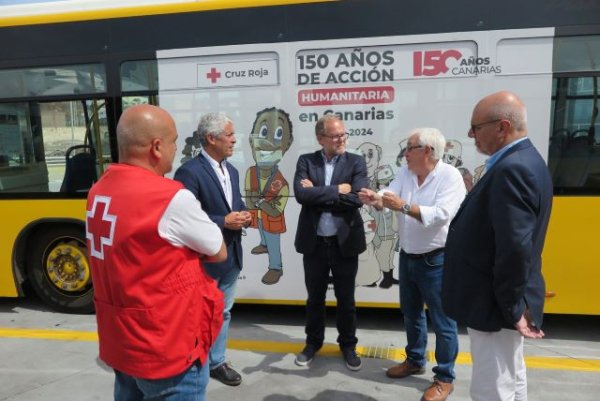 Guaguas Municipales se suma a la campaña del 150 Aniversario de Cruz Roja en Canarias, ilustrada por el humorista gráfico J. Morgan