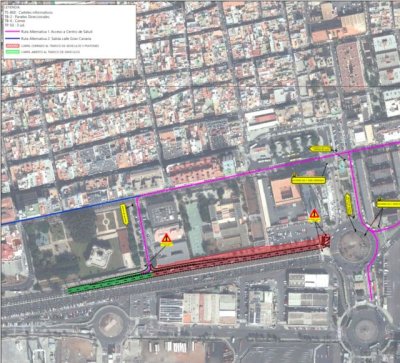 Obras Públicas ejecuta un desvío provisional en la Avenida Marítima en sentido sur por las obras de Soterramiento de Belén María