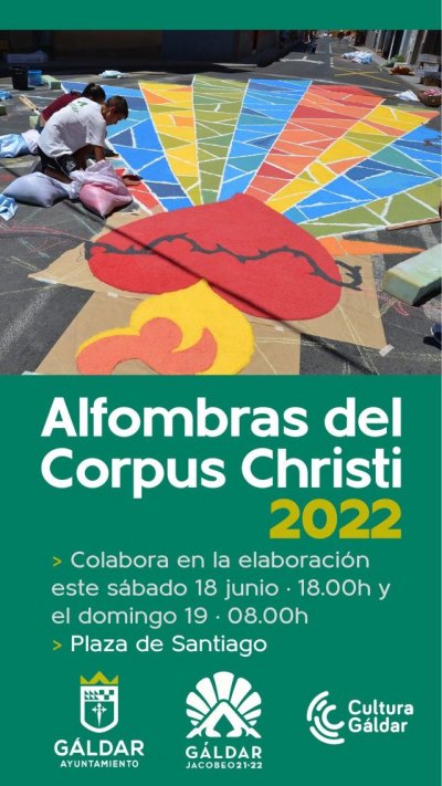G&aacute;ldar: El Ayuntamiento anima a los ciudadanos a participar en la elaboraci&oacute;n de las alfombras del Corpus Christi