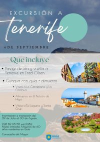La Concejal&iacute;a del Mayor organiza una salida a Tenerife para personas mayores de 60 a&ntilde;os residentes en Gu&iacute;a