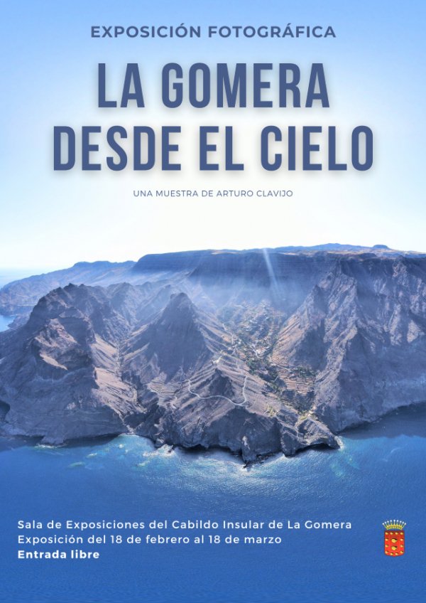 El Cabildo acoge a partir de este viernes la exposición fotográfica ‘La Gomera desde el cielo’