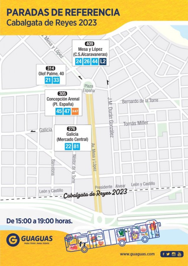 Guaguas Municipales intensifica sus servicios para facilitar la movilidad durante la v&iacute;spera del D&iacute;a de los Reyes Magos