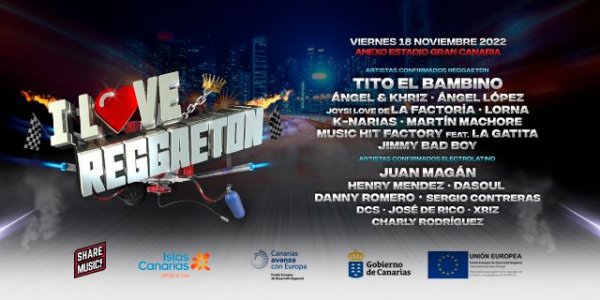 &quot;I love Reggaeton&quot; , el 18 de noviembre en el Anexo al Estadio de Gran Canaria