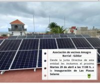 Gáldar: Augusto Hidalgo inaugurará las placas solares de la A.V. “Amagro”, el próximo martes 29 de abril