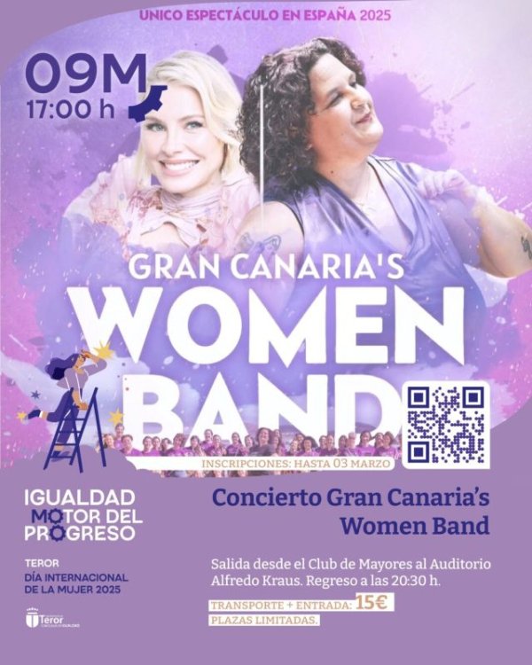 Teror participará en la Manifestación del 8M y asistirá al concierto de la Gran Canaria’s Women Band el 9M