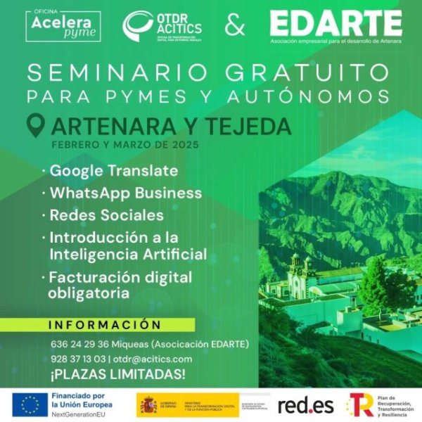 Artenara: Seminario sobre digitalización para empresas de *Artenara y Tejeda*