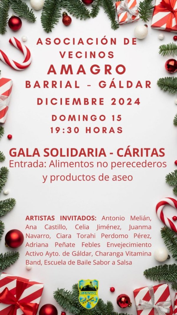 Gáldar: La A.V. “Amagro” celebra este domingo su “Gala Solidaria- Cáritas”