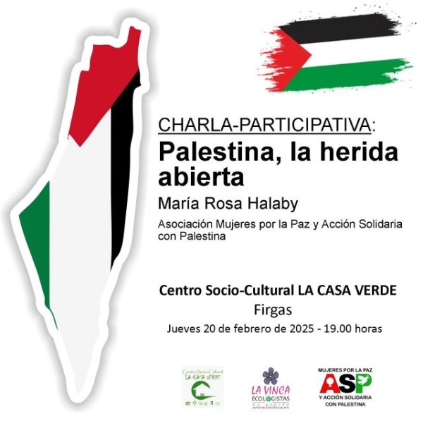 Villa de Firgas: Charla-Participativa ”Palestina, la herida abierta” en La Casa Verde el jueves 20 de febrero